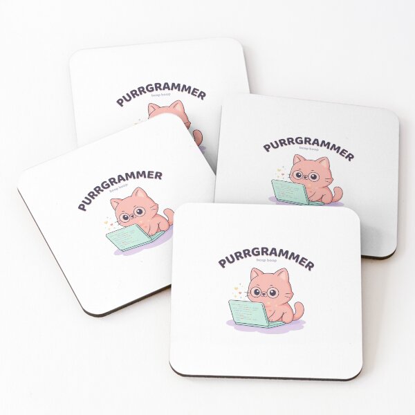 Item preview, Purrgrammer Beep Boop Kawaii Cat Programmer designed and sold by Bianca Oltean.