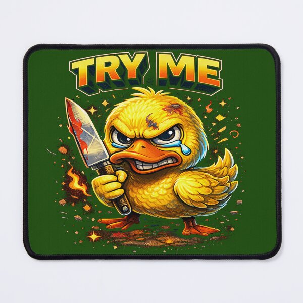 Item preview, Try Me Angry Duck T-Shirt | Chaotic Duck Meme Shirt | Funny Aggressive Duck Graphic Tee designed and sold by FunkyVista.