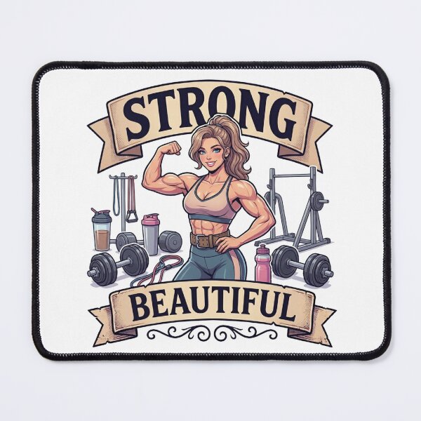 Item preview, Strong and Beautiful Fitness Girl Retro Anime designed and sold by JonelleTshirts.