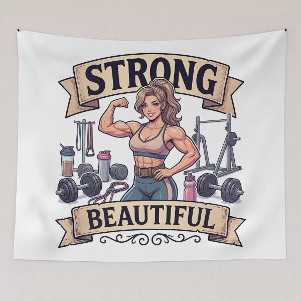 Item preview, Strong and Beautiful Fitness Girl Retro Anime designed and sold by JonelleTshirts.
