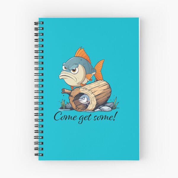 Item preview, Fishing cartoon "come get some" hiding in a hollow log.. designed and sold by Art-Horizon.