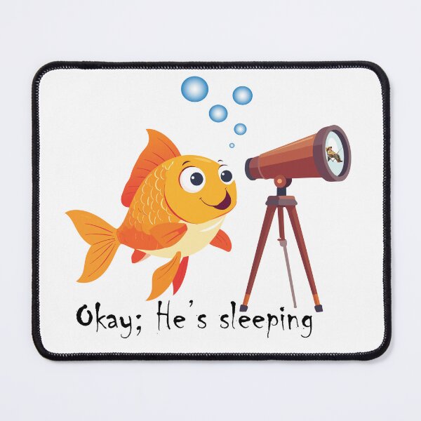 Item preview, Fishing cartoon "The Scout" watching for a chance to steal the bait. designed and sold by Art-Horizon.