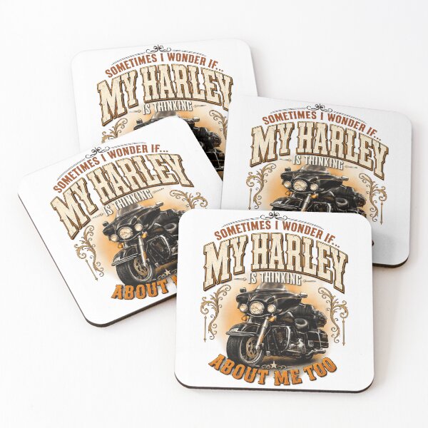 Item preview, Funny Harley riders : Sometimes I Wonder If My Harley Is Thinking About Me Too, Bike lover Quote Motorcycle Rider Retro Humor designed and sold by PrintifyPxl.