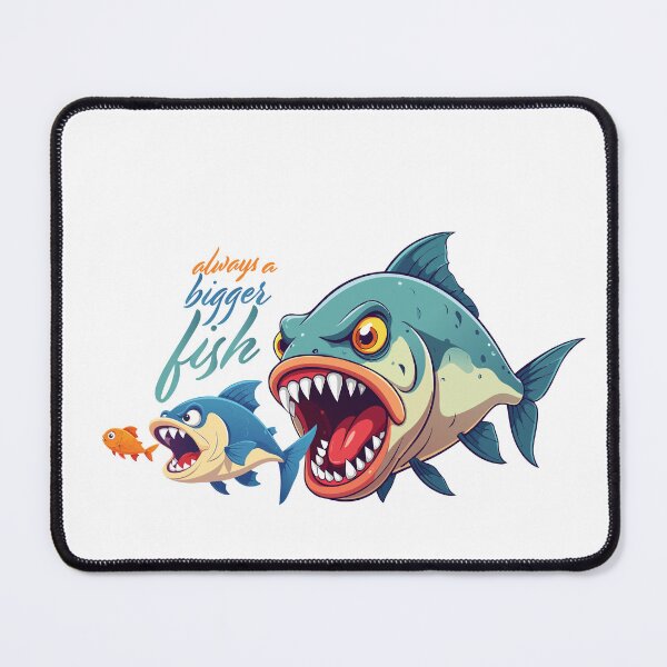 Item preview, Always a bigger fish cartoon illustration designed and sold by Art-Horizon.