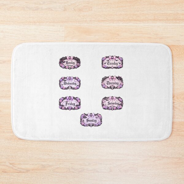 Item preview, Pastel Goth Days of the Week Sticker Set with Black Cats, Bats, Skulls, Purple Roses and Coquette Gothic Planner Labels designed and sold by looplandger.