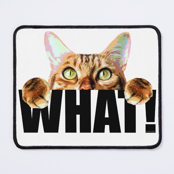 Item preview, Curious cat saying What! designed and sold by E-W-D.