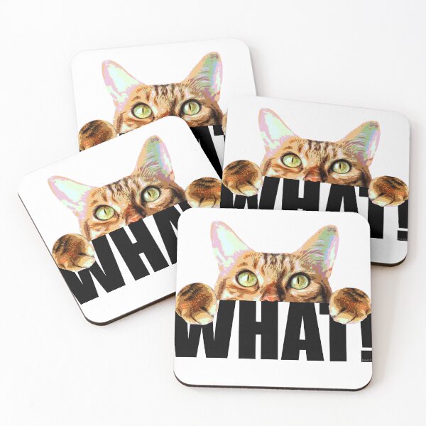 Item preview, Curious cat saying What! designed and sold by E-W-D.
