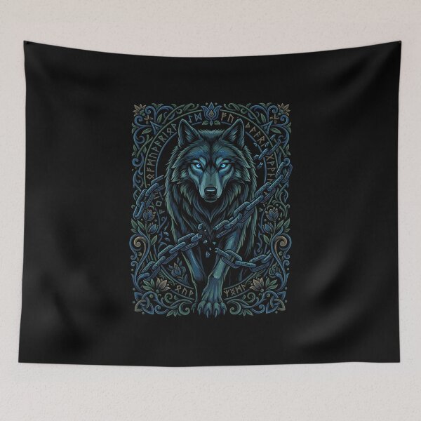 Item preview, Elemental Folk Norse Wolf Fenrir Mythical Chains designed and sold by EKHOAISTORE.