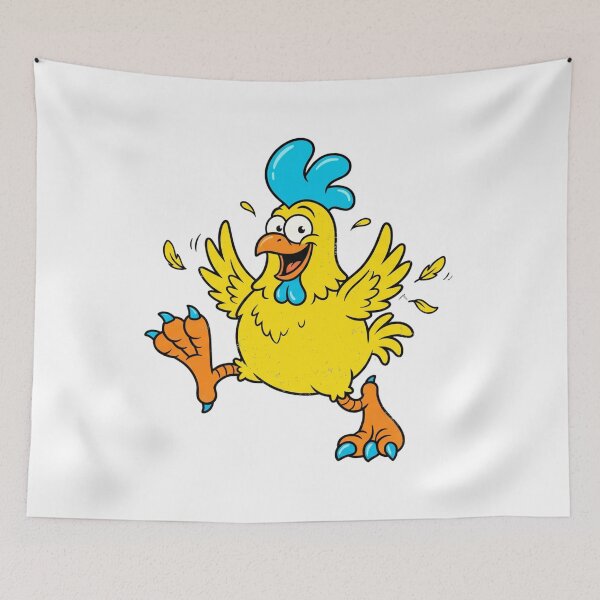 Item preview, Crazy Funny Chicken Cartoon Retro Blue Comb Graphic designed and sold by DH-ArtLab.