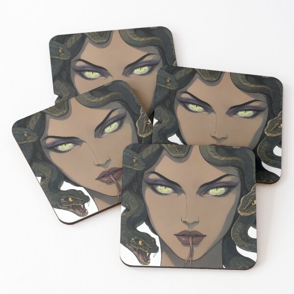 Item preview, Medusa Queen – Dark Mythology Anime Portrait with Serpents designed and sold by  Hollow Moon Studios..