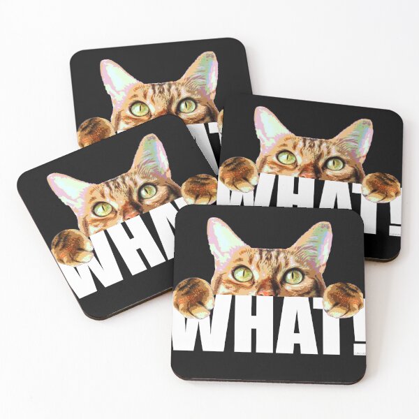 Item preview, Curious cat saying What! designed and sold by E-W-D.