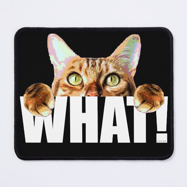 Item preview, Curious cat saying What! designed and sold by E-W-D.