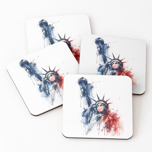 Item preview, Bubble Gum Statue of Liberty Watercolor Splash designed and sold by chattsuede.