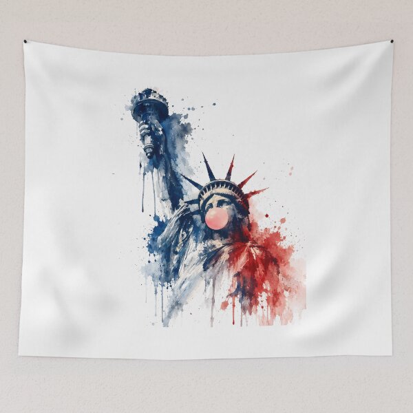 Item preview, Bubble Gum Statue of Liberty Watercolor Splash designed and sold by chattsuede.
