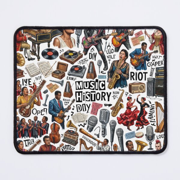 Item preview, Music History & Genres Collage Art - Retro, Punk, Jazz & Classical Music Lovers Graphic designed and sold by afarkar.