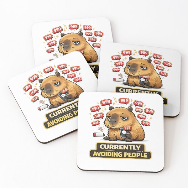 Item preview, Currently Avoiding People Capybara | Funny Introvert Meme with 999 Notifications designed and sold by Ermicioi.