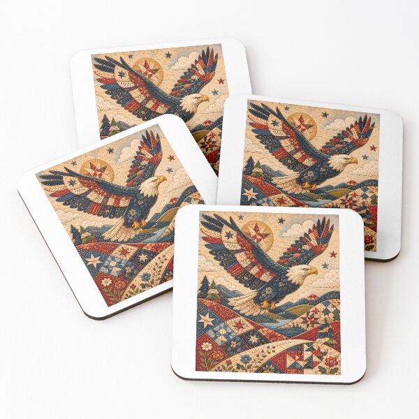 Item preview, Americana Patchwork Quilt Eagle Cozy Country Rustic Folk designed and sold by chattsuede.