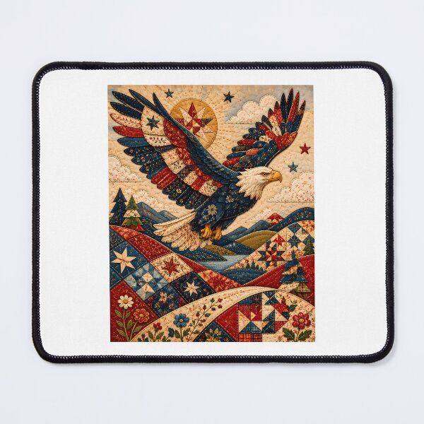 Item preview, Americana Patchwork Quilt Eagle Cozy Country Rustic Folk designed and sold by chattsuede.