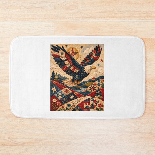 Item preview, Americana Patchwork Quilt Eagle Cozy Country Rustic Folk designed and sold by chattsuede.