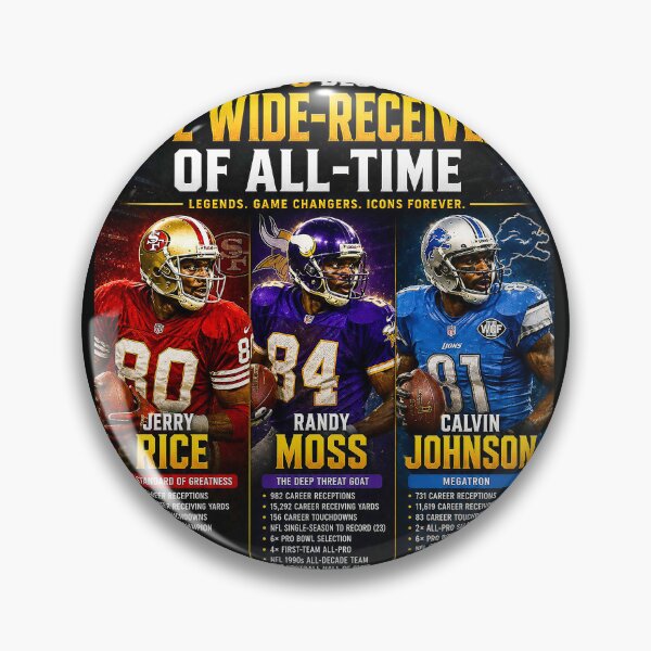 Item preview, Pro Football — 3 Greatest Wide Receivers of All Time | Rice • Moss • Johnson  designed and sold by DBM Photo Art 1.