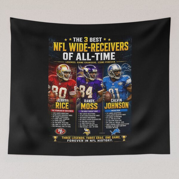 Item preview, Pro Football — 3 Greatest Wide Receivers of All Time | Rice • Moss • Johnson  designed and sold by DBM Photo Art 1.