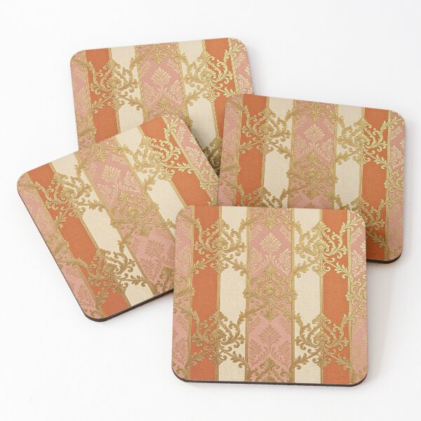 Item preview, Matte Mauve, Deep Orange & Cream Striped Baroque designed and sold by DesignsByPrnces.