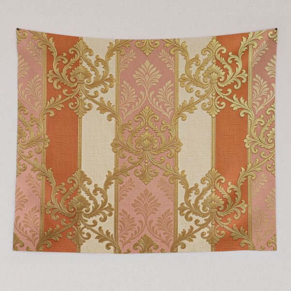 Item preview, Matte Mauve, Deep Orange & Cream Striped Baroque designed and sold by DesignsByPrnces.