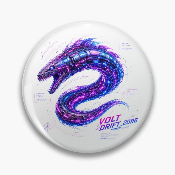 Item preview, Volt Drift 2096 Cyber Electric Eel – Neon Biomechanical Predator Design designed and sold by FusiTink.