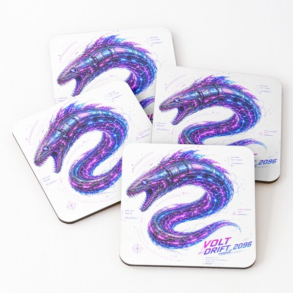 Item preview, Volt Drift 2096 Cyber Electric Eel – Neon Biomechanical Predator Design designed and sold by FusiTink.