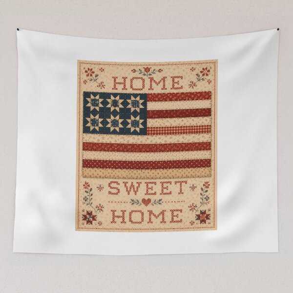 Item preview, Primitive Country Home Sweet Home Rustic Americana Flag designed and sold by chattsuede.