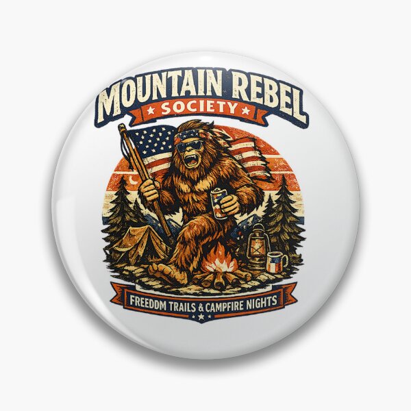 Item preview, Mountain Rebel Society Patriotic Bigfoot Camping Freedom Trails designed and sold by shemodas.