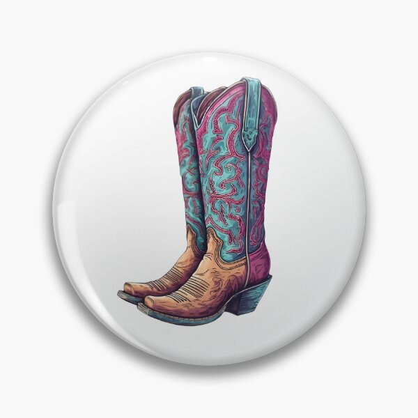 Item preview, Yee-Haw! Pink & Turquoise Cowgirl Boot Art Print | Western Wall Decor designed and sold by Sweetchaos73.