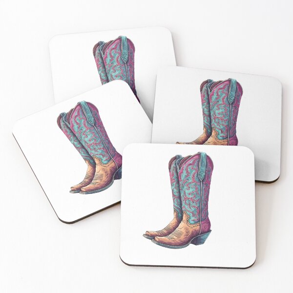 Item preview, Yee-Haw! Pink & Turquoise Cowgirl Boot Art Print | Western Wall Decor designed and sold by Sweetchaos73.