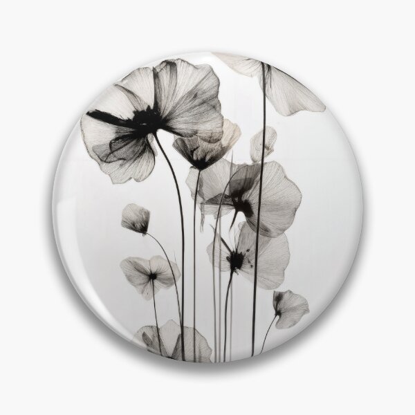 Item preview, X-ray poppies in black and white designed and sold by oryggy.