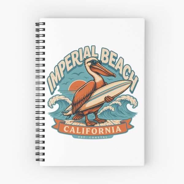 Item preview, Imperial Beach California Pelican Surfer Vintage Coastal Surf Design designed and sold by ArcticFoxStudio.
