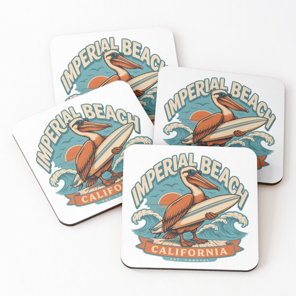 Item preview, Imperial Beach California Pelican Surfer Vintage Coastal Surf Design designed and sold by ArcticFoxStudio.