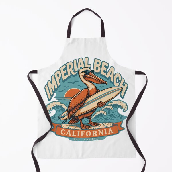 Item preview, Imperial Beach California Pelican Surfer Vintage Coastal Surf Design designed and sold by ArcticFoxStudio.