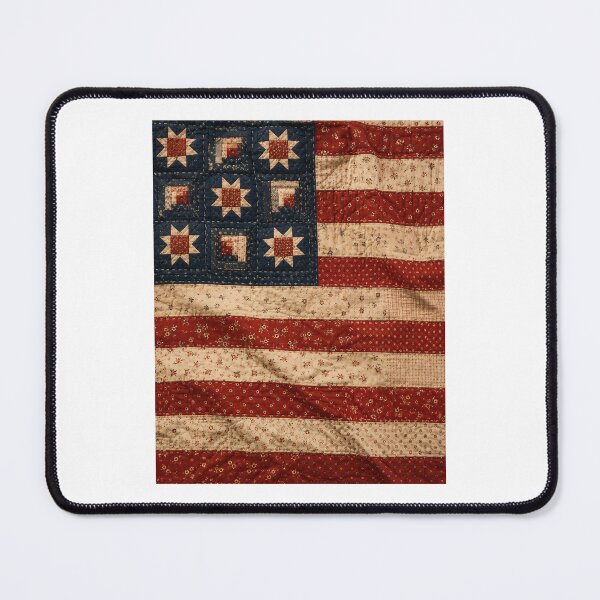 Item preview, Rustic American Flag Quilt Vintage Country Patchwork designed and sold by chattsuede.