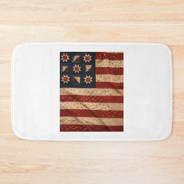 Item preview, Rustic American Flag Quilt Vintage Country Patchwork designed and sold by chattsuede.