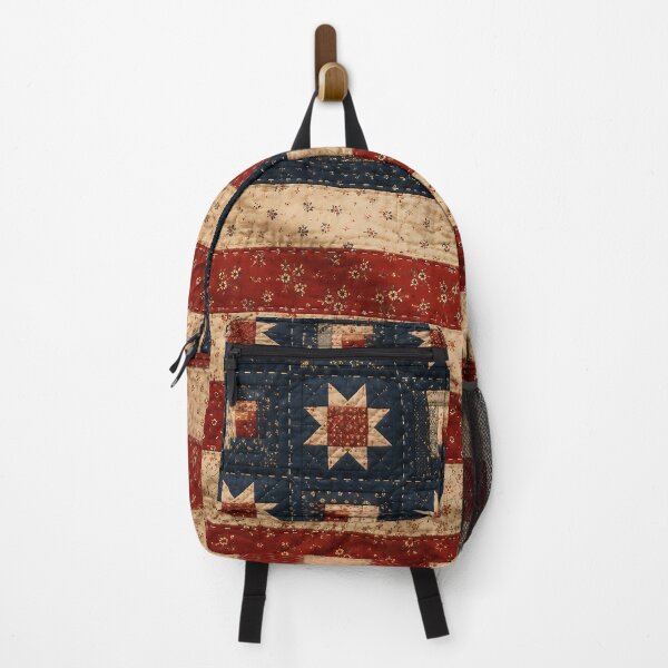 Item preview, Rustic American Flag Quilt Vintage Country Patchwork designed and sold by chattsuede.