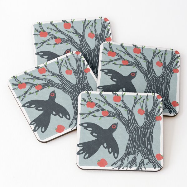 Item preview, modern folk art lino printr designed and sold by KitschByKate.