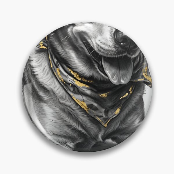 Item preview, Golden Labrador Charcoal Portrait with Gold Leaf designed and sold by CiaraCharcoal.