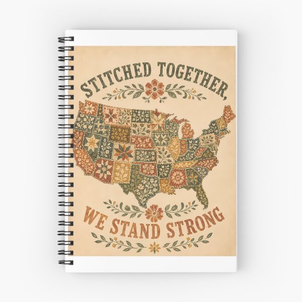 Item preview, Stitched Together We Stand Strong Americana Patchwork Map designed and sold by chattsuede.