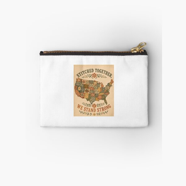 Item preview, Stitched Together We Stand Strong Americana Patchwork Map designed and sold by chattsuede.