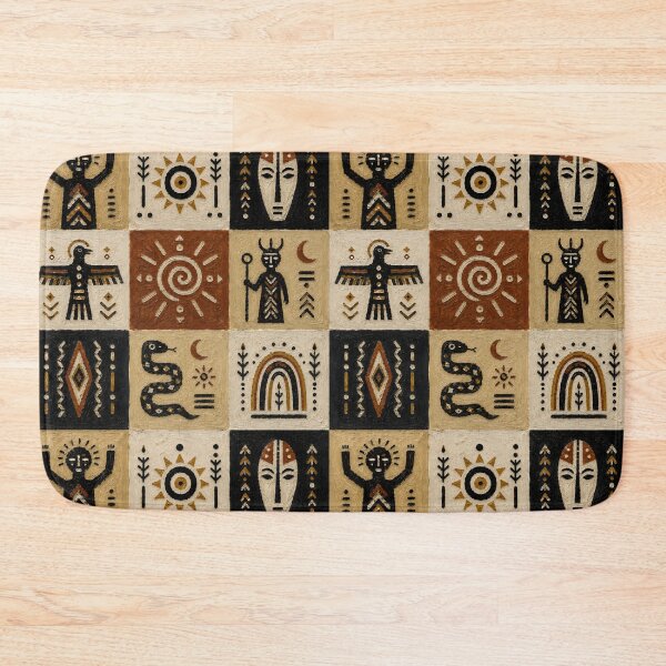 Item preview, Primitive Tribal Symbols Pattern | Folk Totem Art | Boho Ethnic Wall Art designed and sold by BoBiloArt.