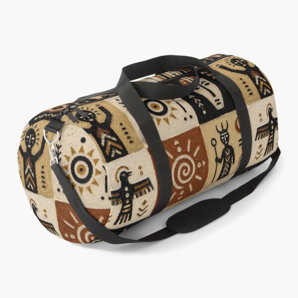 Artikelvorschau, Muster mit primitiven Stammessymbolen | Volkskunst mit Totemmotiven | Boho-Wandkunst entworfen und verkauft von BoBiloArt.