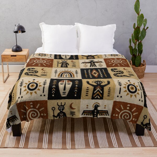 Item preview, Primitive Tribal Symbols Pattern | Folk Totem Art | Boho Ethnic Wall Art designed and sold by BoBiloArt.