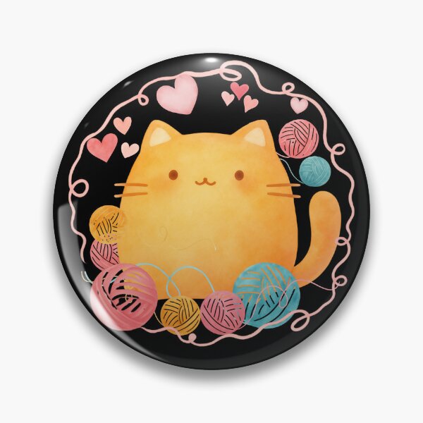 Item preview, Cute Watercolor Cat with Yarn Balls designed and sold by SunandShade.