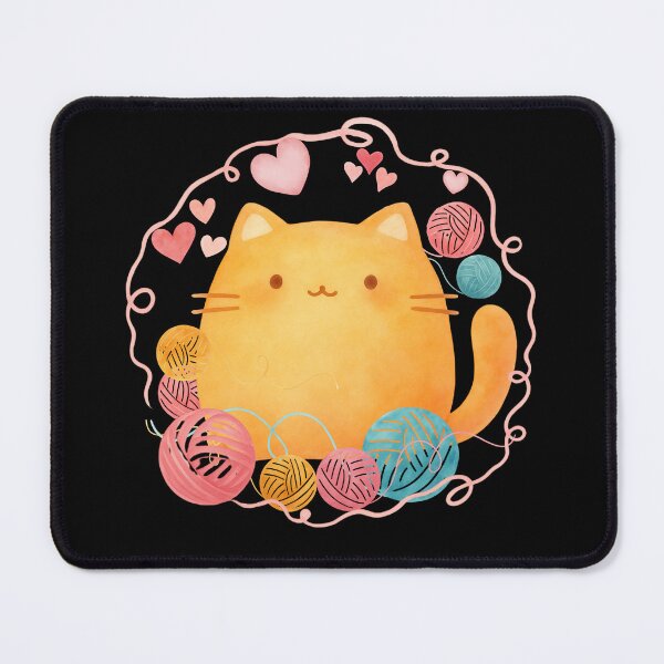 Item preview, Cute Watercolor Cat with Yarn Balls designed and sold by SunandShade.