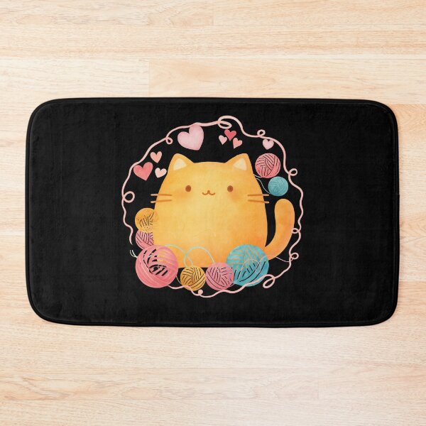 Item preview, Cute Watercolor Cat with Yarn Balls designed and sold by SunandShade.